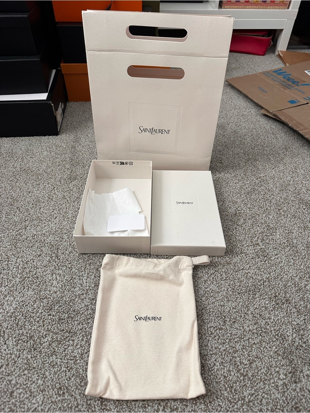 Saint Laurent Cream Accessory Gift Box & Dust Bag